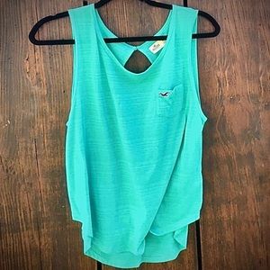 Hollister Seafoam Green Sleeveless Top Cutout Back